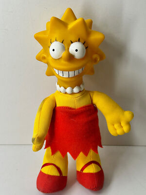 Vintage 1990er Fox TV Lisa Simpson Plüschpuppe mit Vinylkopf