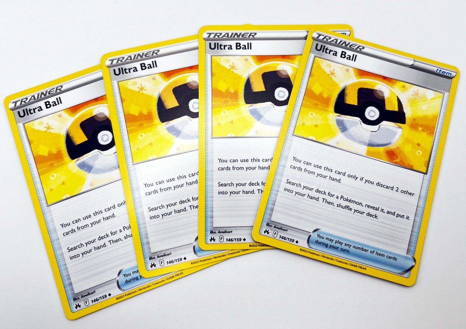 Ultra Ball 146/159  x4 4x Pokémon Card Crown Zenith 2023 Playset