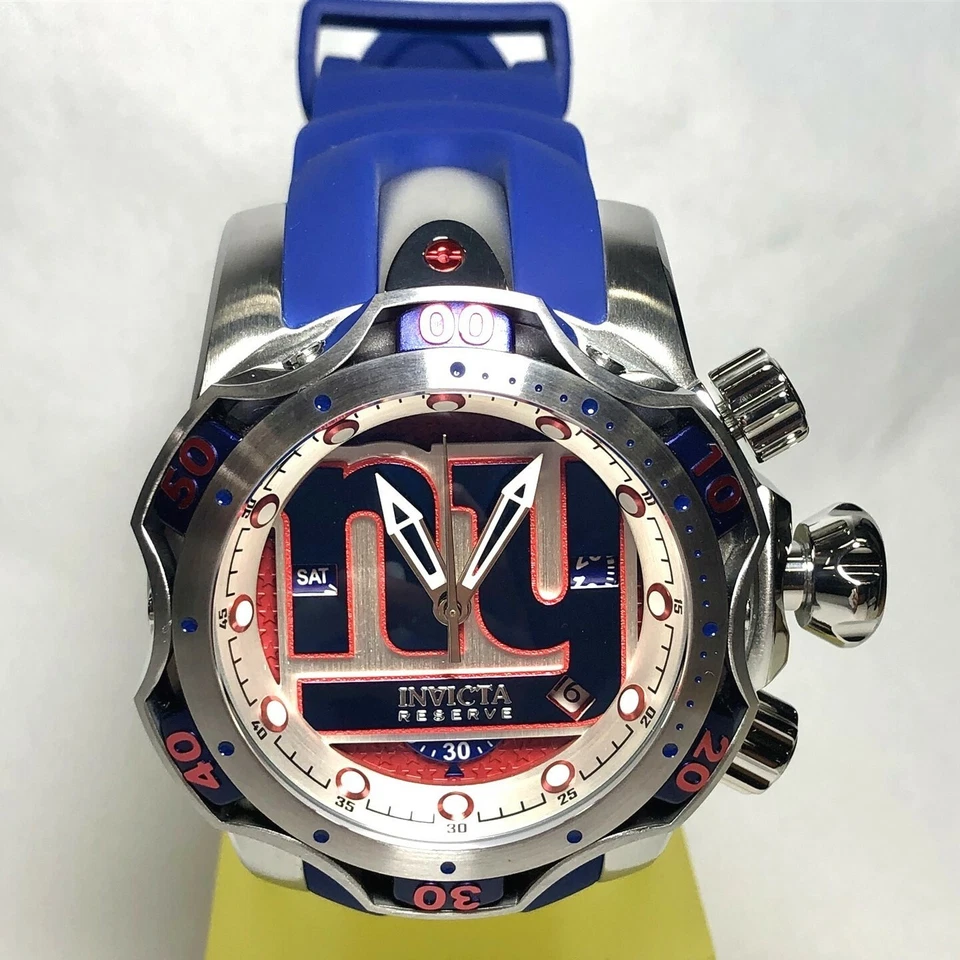 INVICTA 33082 NFL 52mm Venom Gen III Swiss Quartz Chrono Strap Watch - Giants