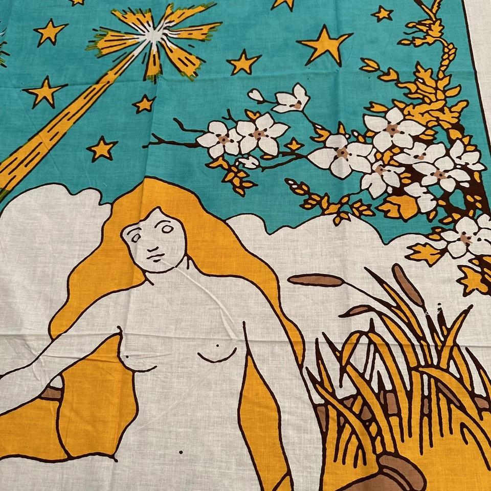 Nova tapeçaria bandeira de tarô laranja The Star 30 x 45 Jaipur Índia tear manual de algodão - Imagem 4 de 4