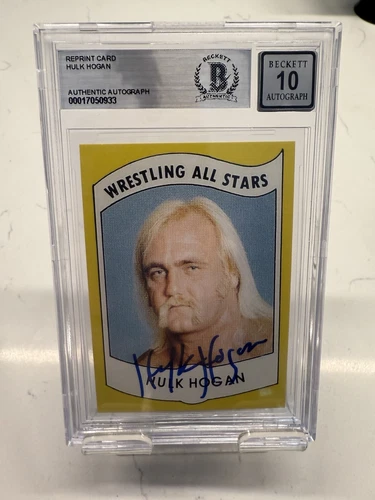 HULK HOGAN 1982 Rookie RC Card Reprint Wrestling All-Stars BGS Authentic Auto