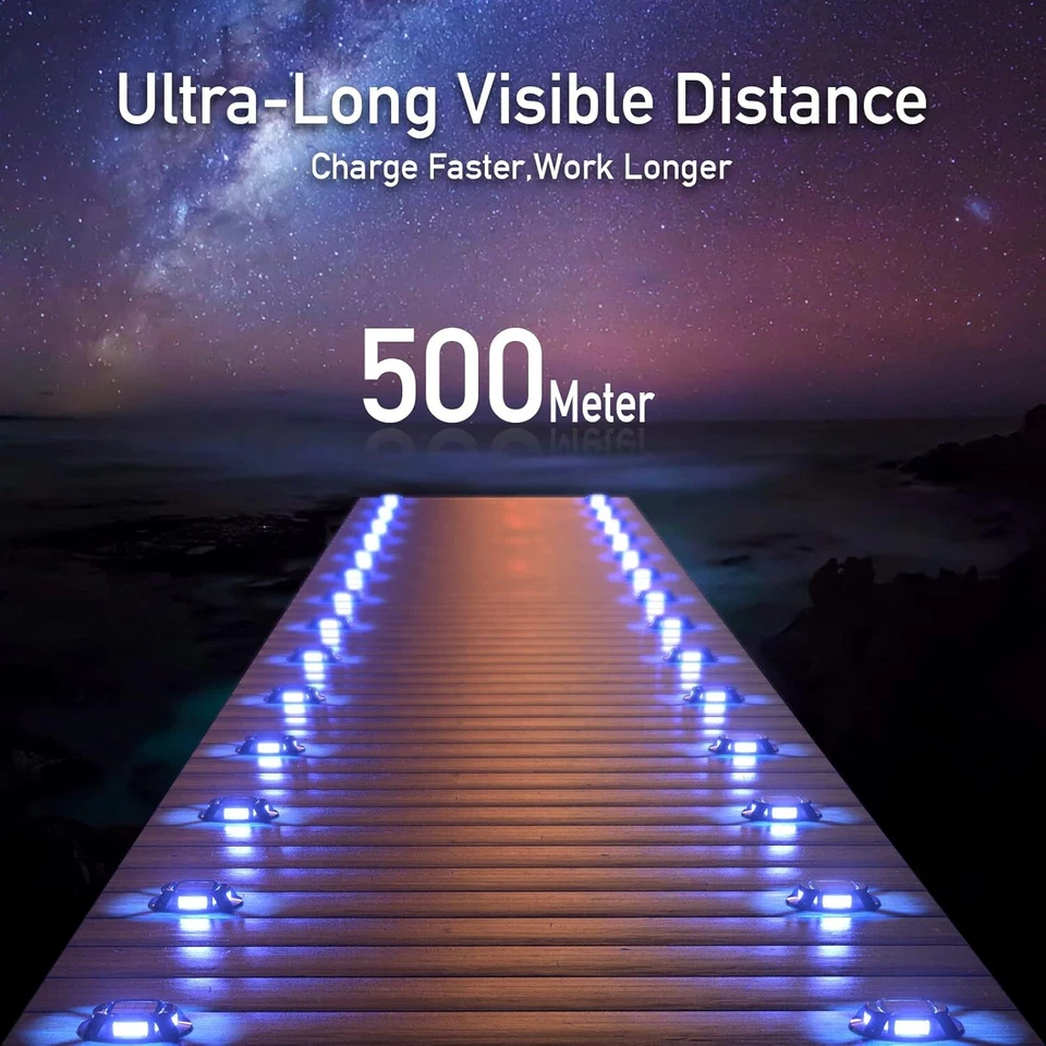 Pacote com 16 luzes de convés solares multicoloridas de LED luzes de garagem para área externa para parede lateral - Imagem 3 de 4