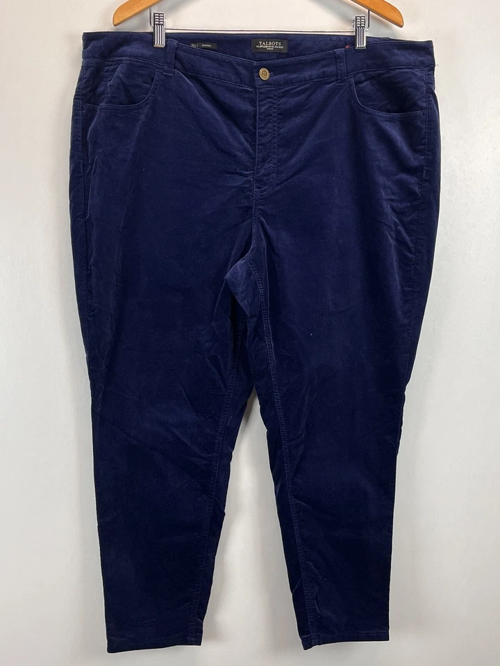 Женские безупречные бархатные джеггинсы Talbots с 5 карманами размер 22 Вт плюс б/у в отличном состоянии синие