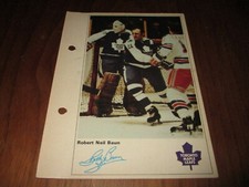 1971/72 TORONTO SUN NHL ACTION HOCKEY PHOTO BOBBY BAUN  TORONTO MAPLE LEAFS