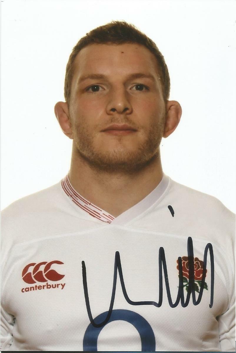 ENGLAND BATH RUGBY UNION: SAM UNDERHILL SIGNED 6x4 PORTRAIT