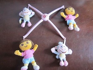 Infant Nursery Baby Crib Mobile Top Dora The Explorer Bebe Boots Pink Cute Fun Ebay