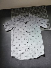 Star Wars Short Sleeve Button Up Darth Vader Yoda Aop Shirt Youth Boys Size L