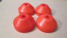45rpm Record Dome Adaptors Red Styrene Plastic made in USA 4 in Package