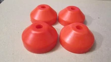  45rpm Record Dome Adaptors Red Styrene Plastic made in USA 4 in Package
