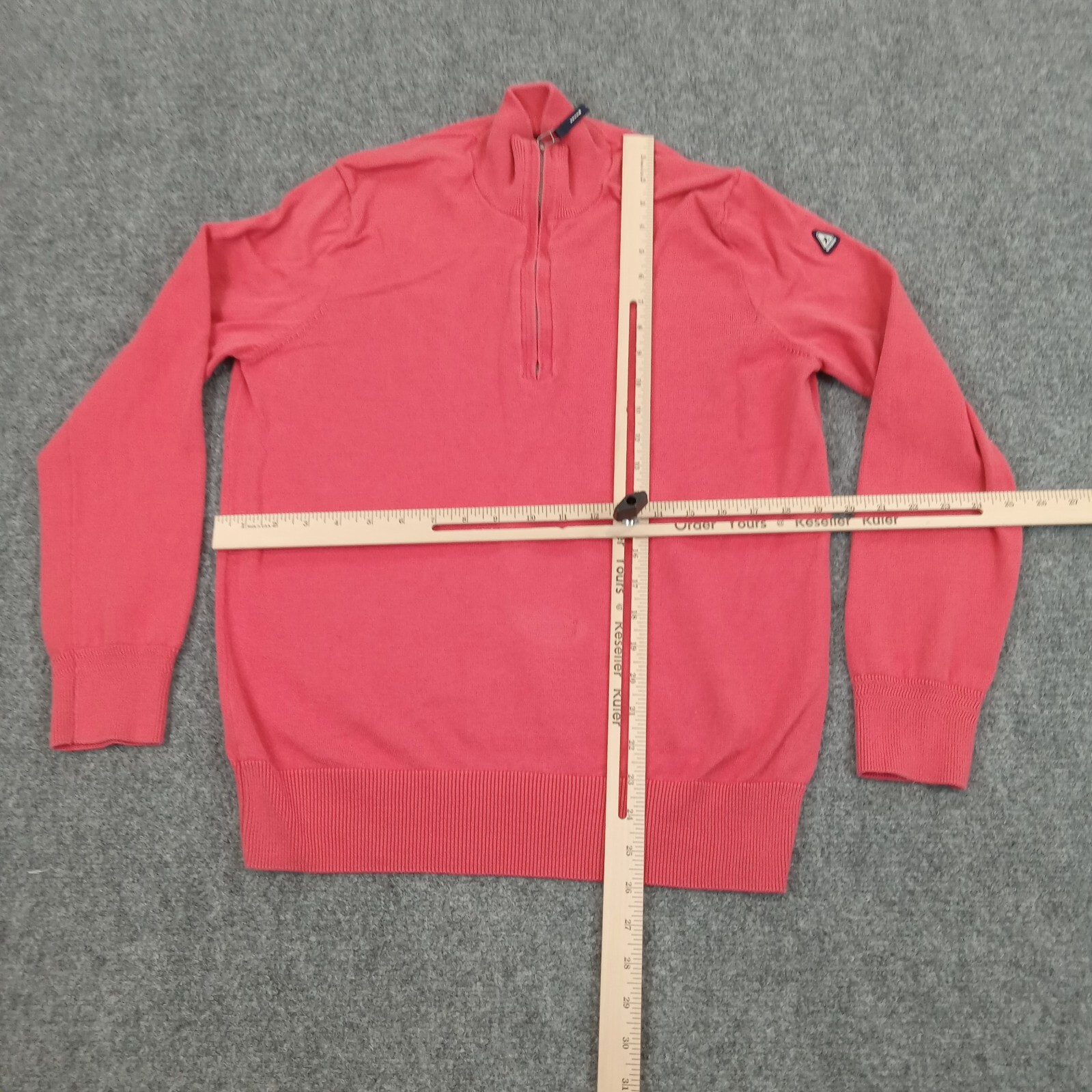 Gaastra Jekyll Sweater Mens Large Red 1/4 Zip Long Sleeve Mock Neck Casual