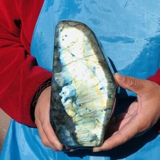 4.18LB Natural Labrador Moonstone Quartz Crystal Free Form Mineral Specimen 2984