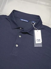 Cutter Buck Performance Navy Blue Golf Polo Men Size Large