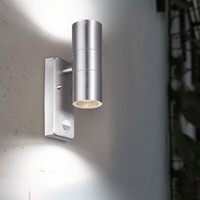 AußEnwandlampe Fassadenleuchte Gartenlampe Bewegungsmelder Edelstahl H 22 Cm
