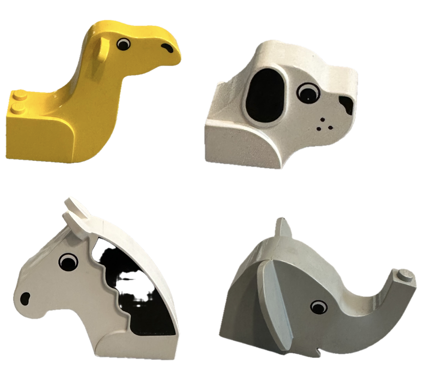 Lego Parts Vintage Animal Head - Camel Dog Horse Elephant
