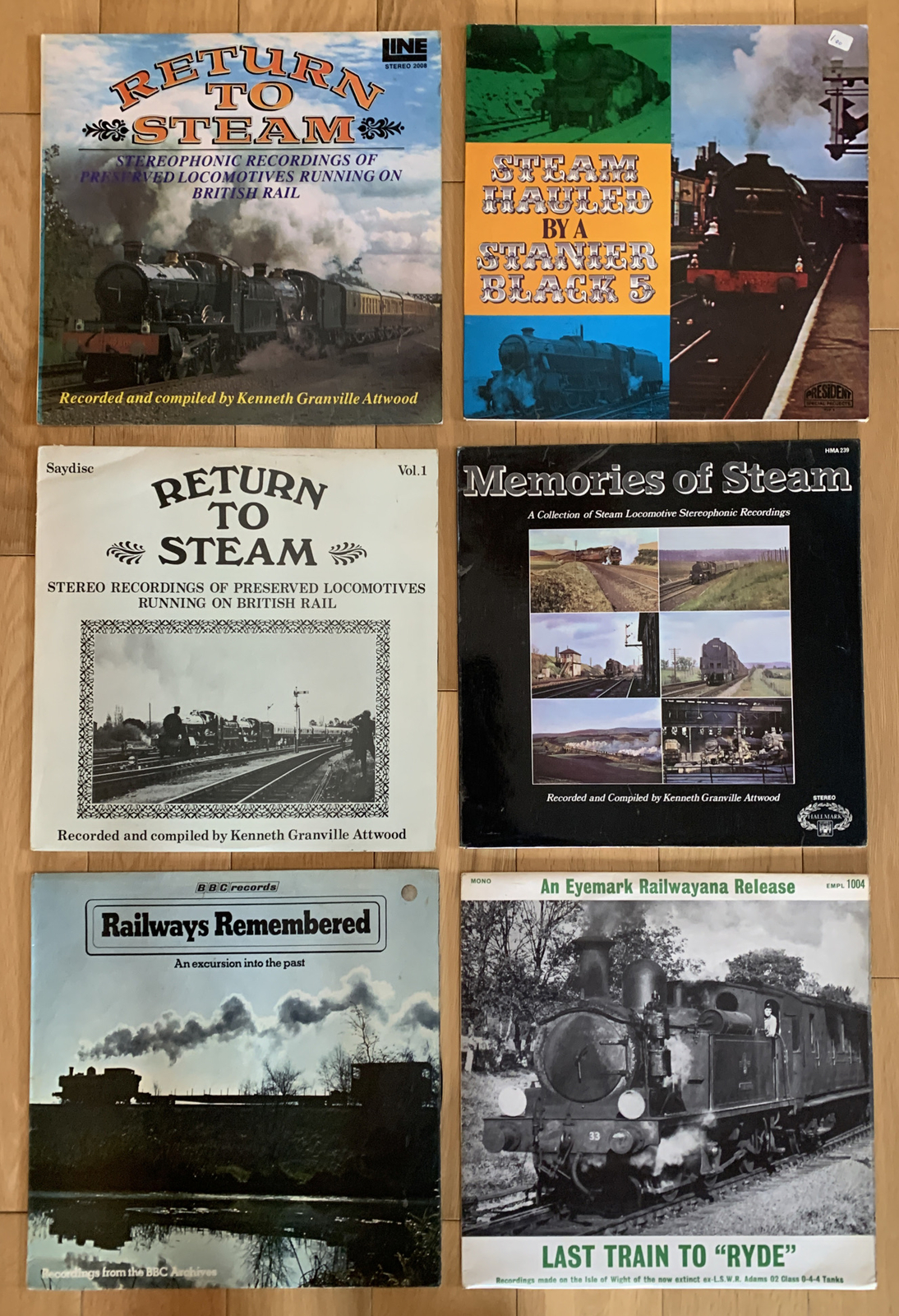 Vintage Vinyl Records - Railways and Steam on Vinyl - Bundle of 6 - Lot 131-image