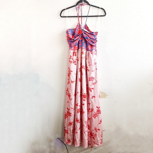 Belle Badgley Mischka Dress Delaney Floral Halter Tie Neck Lined Maxi Sz 6 NWT - Picture 5 of 19