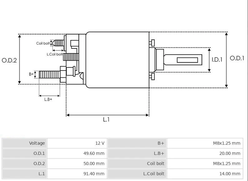 Magnetschalter Solenoid für Anlasser Starter Typ Bosch Porsche 911, 914 - Bild 4 von 4