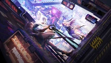 Anime girls futuristic artwork Play Gaming Mat Desk