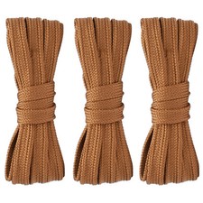 3pair Double Layers Flat Shoelaces Light Brown for Sneakers 24 27 36 45 72 Inch
