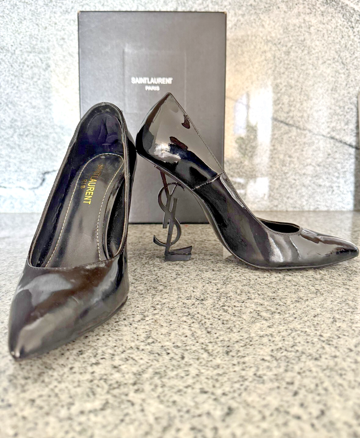 Scarpe con tacco YSL Yves Saint Laurent Opyum décolleté taglia 35 US 5 tacco IN SCATOLA