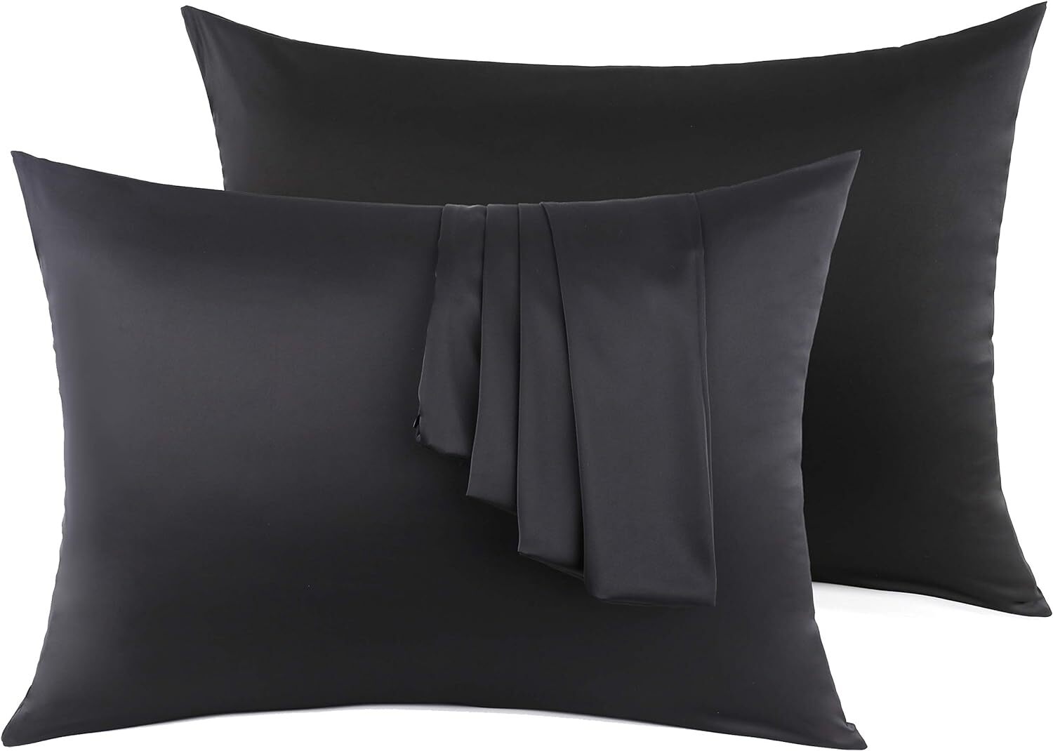 Natural Silk Pillowcase Set of 2 for Hair &Skin - Both Sides 19 Momme 600 Thread-image