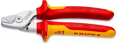 Knipex StepCut Kabelschere verchromt, isoliert mit Mehrkomponenten-Griffen,