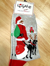 NWT LEGALE Merry Christmas SANTA Socks Sz Shoe Size 8-12 Men