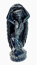 Hawaii Coco Joe's Maile Laka Hula Goddess Hapa Black Lava Resin Figurine Vintage