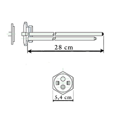 Resistenza + Termostato + Guarnizione + Chiave 55x55 scaldabagno a vite 1200 W - Foto 6 di 12
