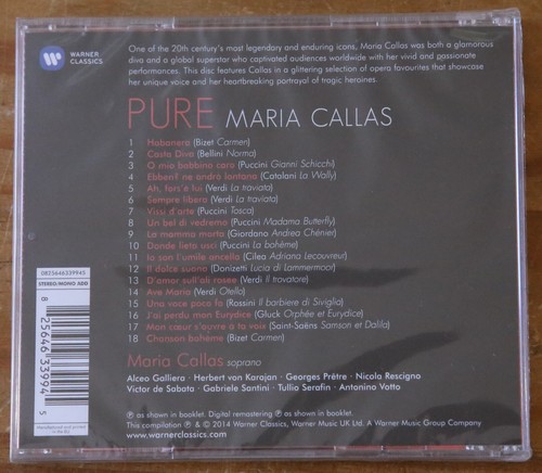 Maria Callas - Pure - CD - New/Sealed - Warner - Picture 2 of 6