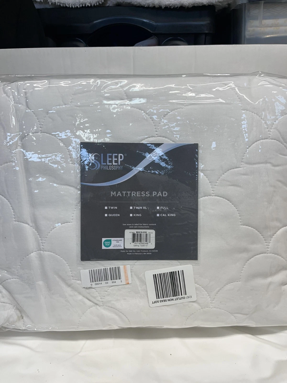 Sleep Philosophy Quilted Mattress Pad, California King New