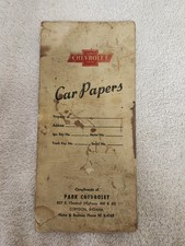 1940s-50s Park Chevrolet Car Papers Envelope ...