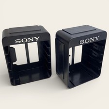 Lot of 2 Interlocking Plastic Sony 8mm Video Tape Racks Holders Display Storage