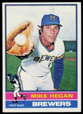 1976 Topps Mike Hegan 377 Milwaukee Brewers