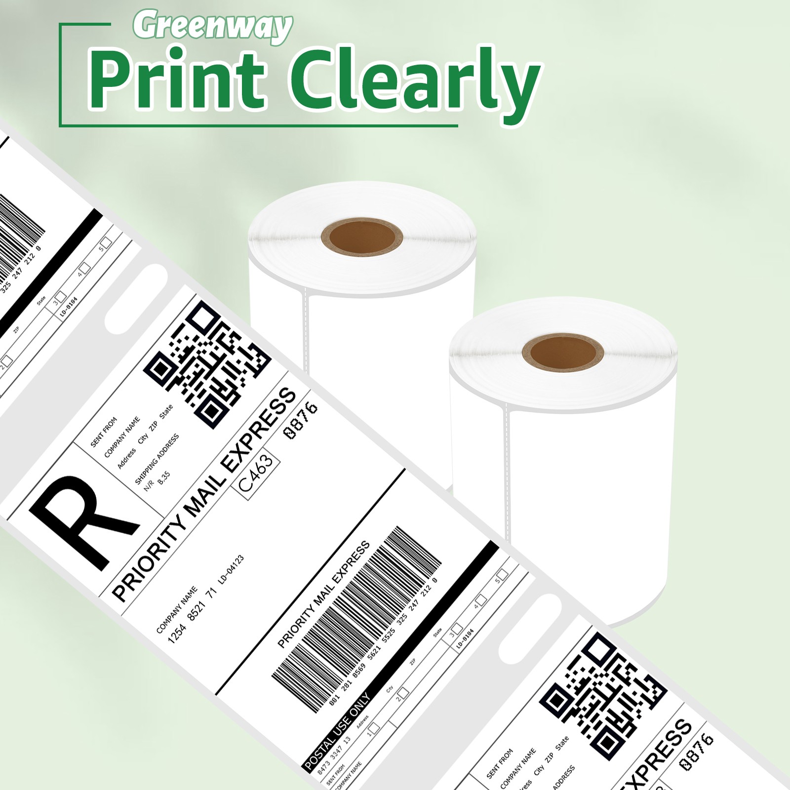 5 ROLLS Mailing Postage Shipping Label Compatible with Zebra 2844 ZP-450 ZP-500