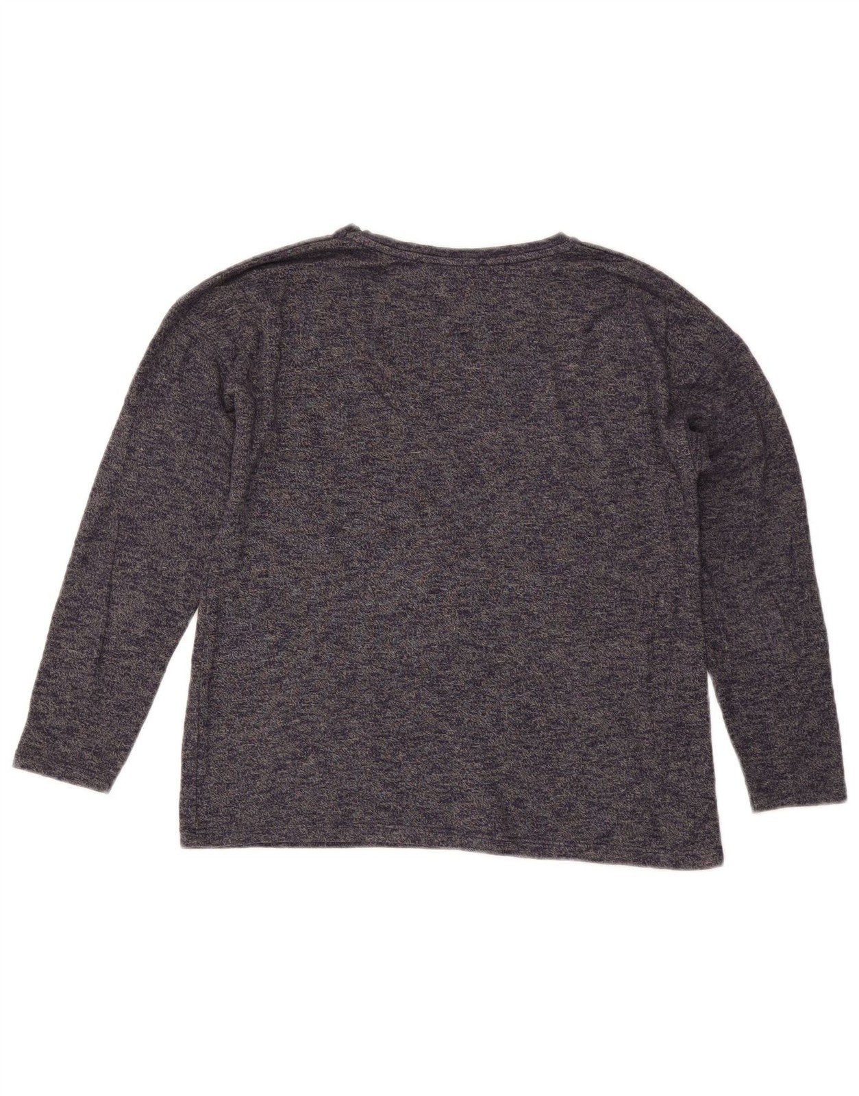 ZARA Womens Graphic Top Long Sleeve UK 10 Small Blue Flecked BD18 thumbnail 2