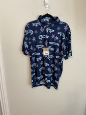 Chubbies Polo Shirt Men  s Large The Neon Glade Performance Short Sleeve NWT