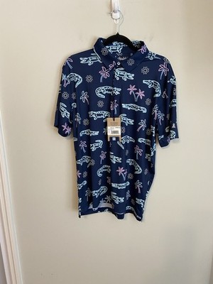 Chubbies Polo Shirt Men s Medium The Neon Glade Performance Short Sleeve NWT