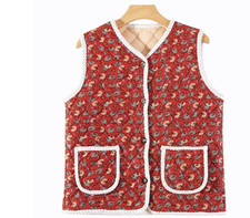 Giubbotto trapuntato floreale coreano foderato in pile caldo invernale unisex giacca