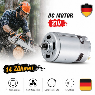 RS550 Motor 28000RPM Gleichstrommotor Zähnen 8.2mm Getriebe Metall Silber Säge
