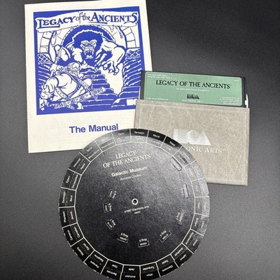 EA Computer Game Legacy of the Ancients Commodore 64 Manual, Disk, Code Wheel