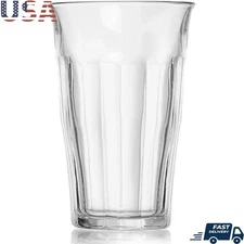 Tempered Glass Water Tumbler Set of 4 Thermal Shock Resistant Dishwasher Safe US