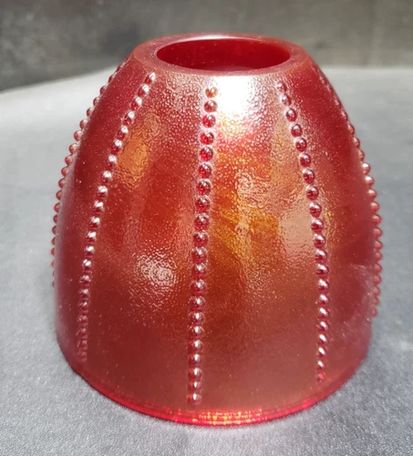 Fenton? Cranberry Red Art Glass Fairy Lamp Shade