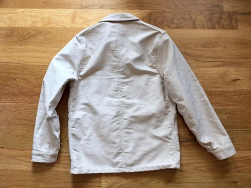 Le Laboureur French Chore Work Moleskin Jacket Size Medium Ecru Made in France image 6