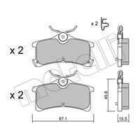Metelli BremsbeläGe Bremsbelegsatz Hinten FüR Toyota Corolla Compact