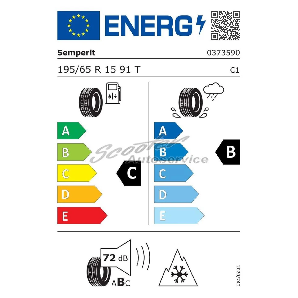 1x 195/65 R15 91T Semperit Winterreifen Speed-Grip 5 3PMSF | 74153 - Bild 2 von 3