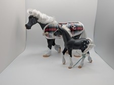 Vintage Grand Champions Shire Heavy Horse Figures Mare And Foal