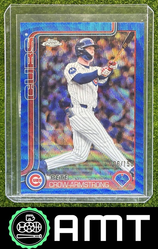 Pete Crow-Armstrong 2025 Topps Chrome Update 86/150 Blue Wave Refractor Cubs
