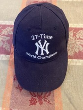 Rare NY Yankees 27-Time World Champions Hat Navy Promo H&R Block Adjustable Cap