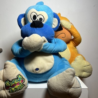 Lot Of 2 Sugar Loaf Speak And See No Evil Blue Monkey Plush Stuffed Animals 13 